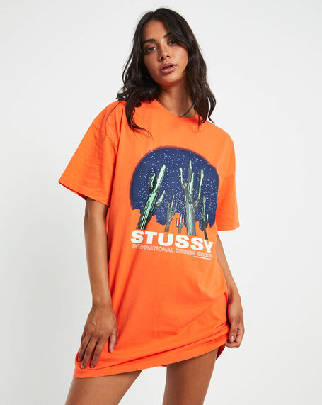 Cactus T-Shirt Dress in Mango Orange