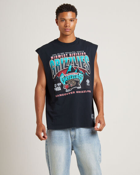 Grizzlies Muscle Top in Faded Black