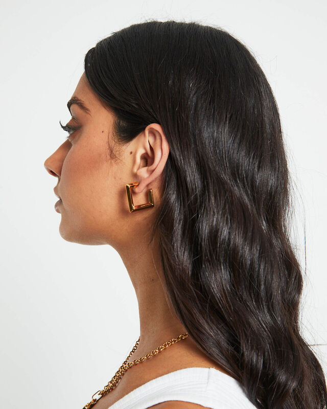 Merci Earrings in Gold, hi-res image number null