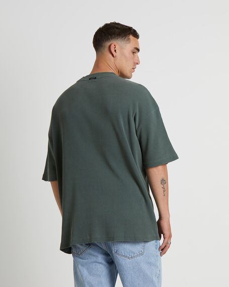 Marlo Waffle Short Sleeve T-Shirt in Fatigue Green