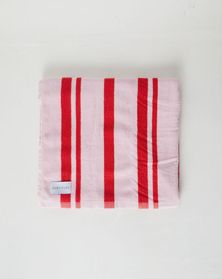 On Vacay Stripe Beach Towel in Pink