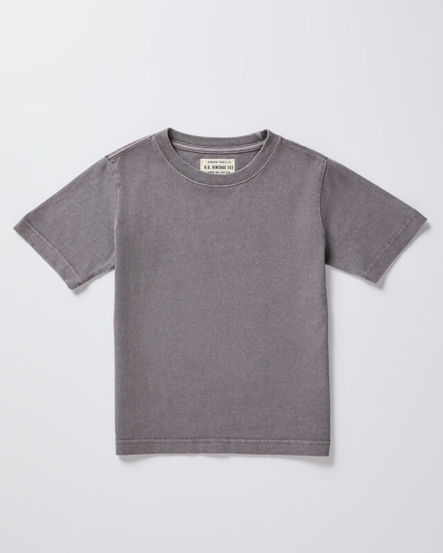 Boys OG Vintage Short Sleeve T-Shirt Pewter Grey, hi-res image number null