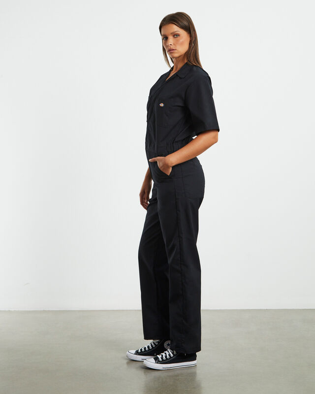 Short Sleeve Coverall Black, hi-res image number null