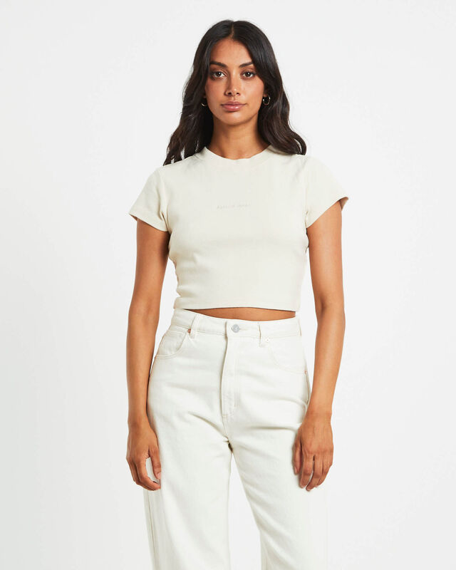 90s Cropped Tee in Shell White, hi-res image number null