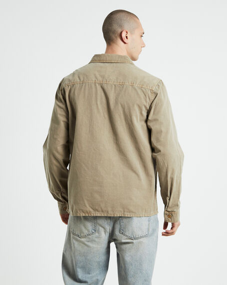 Rip Stop Authentic Long Sleeve Work Shirt Taupe