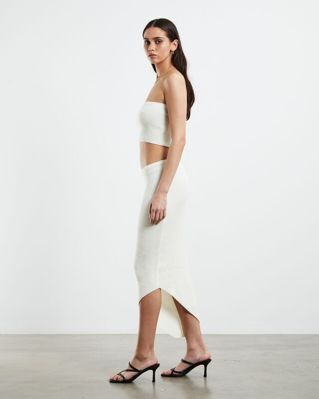 Davia Knit Crop Top Off White, hi-res image number null
