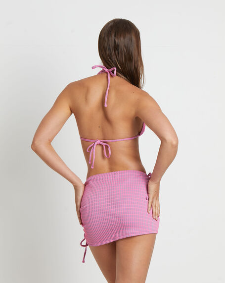 Kaylee Geo Ruched Mini Skirt in Pink