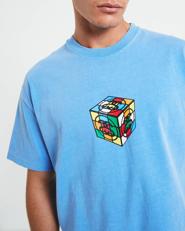 Cube Heavyweight Short Sleeve T-Shirt in Blue, hi-res image number null