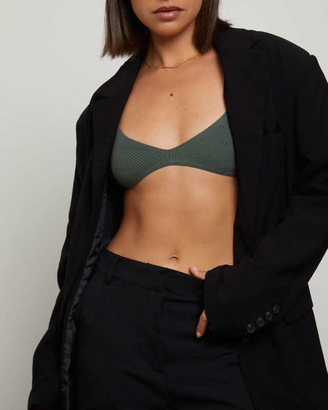 Luxe Knitted Bralette Green, hi-res image number null