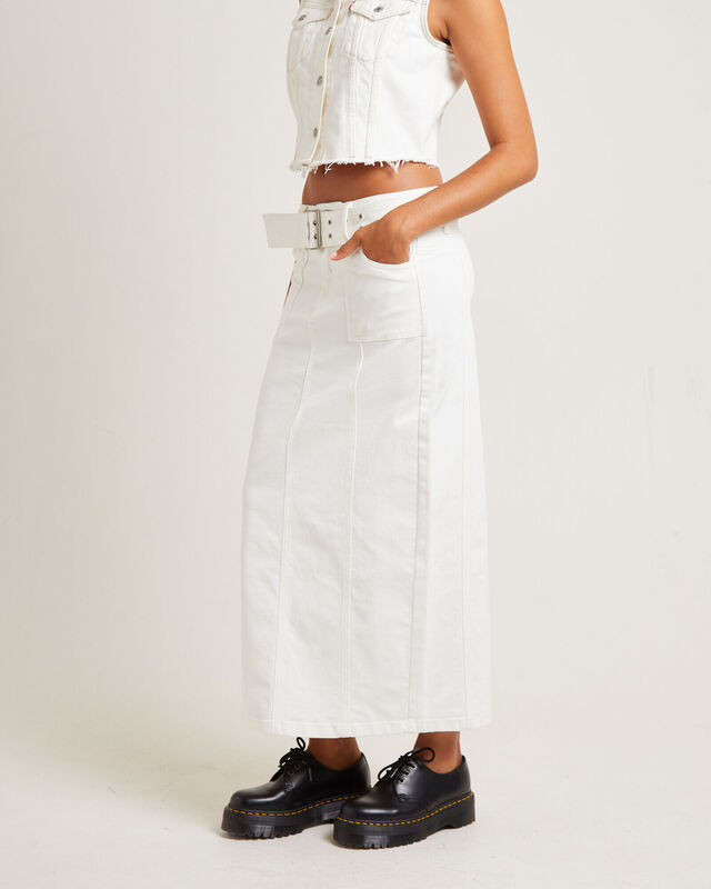 Billy Denim Maxi Skirt Vintage White, hi-res image number null