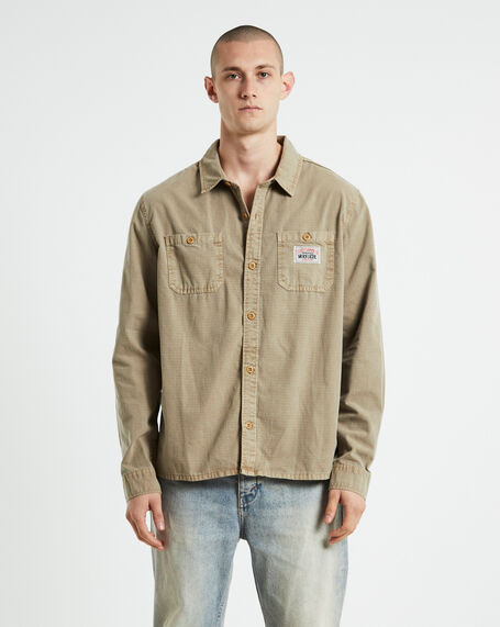 Rip Stop Authentic Long Sleeve Work Shirt Taupe