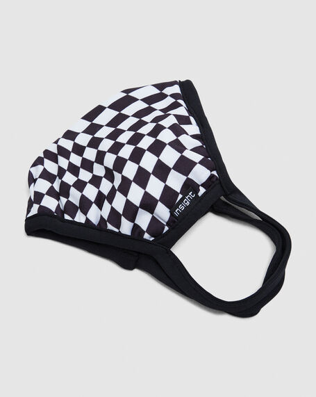 Tripped Out Check Face Mask Black/White