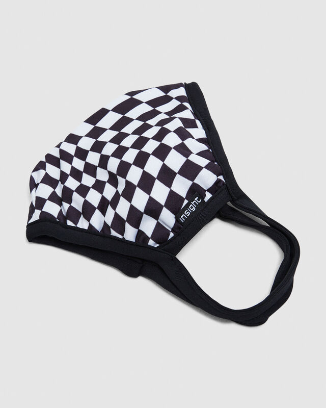 Tripped Out Check Face Mask Black/White, hi-res image number null