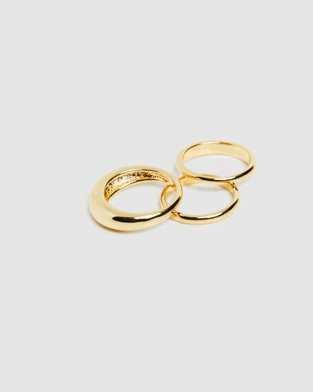 14K Gold Plated Stacking Rings Set