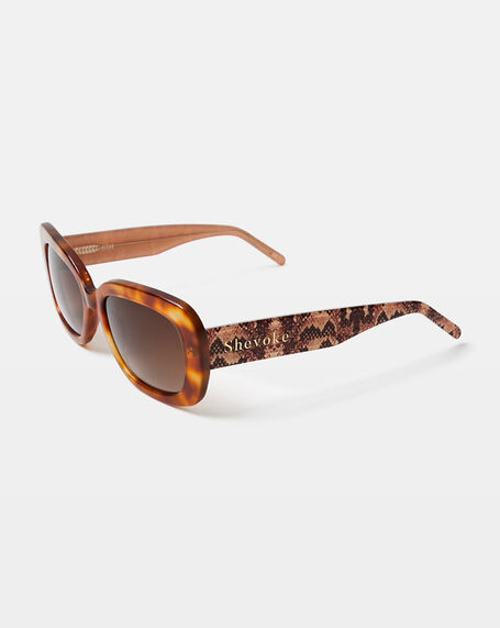 Devon Snake Sunglasses Tort Brown