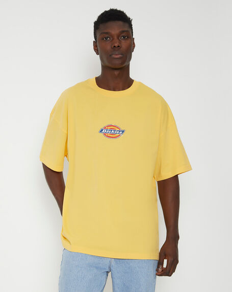 Classic Logo Distress Short Sleeve T-Shirt in Yellow