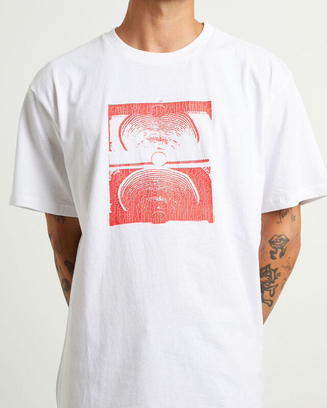 Cracked Crux Short Sleeve T-Shirt in White, hi-res image number null