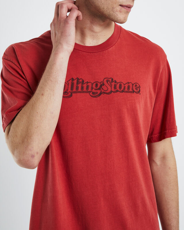 Rolling Stone Logo T-Shirt Worn Red, hi-res image number null