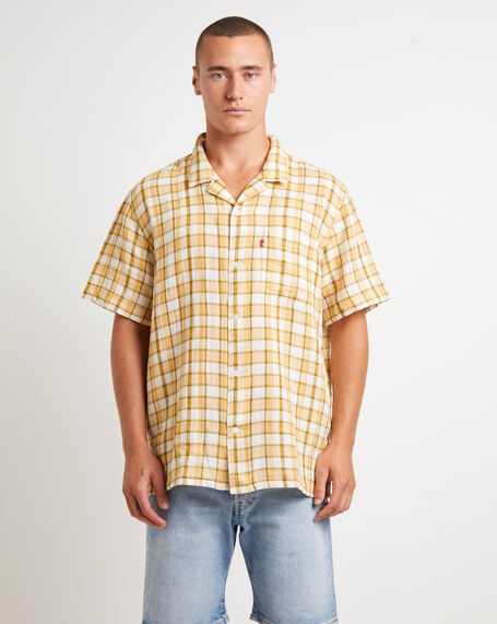 The Sunset Camp Short Sleeve Shirt in Bill Plaid Curry