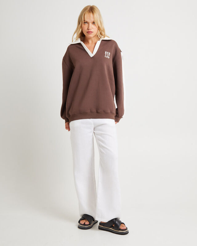 Polo Panel Fleece Jumper, hi-res image number null