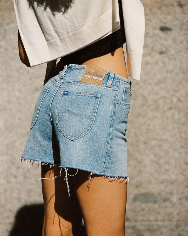 90s Mid Relaxed Denim Shorts in Blue Mood, hi-res image number null