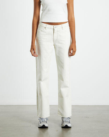 A Low Carrie Cargo Jeans Chalk White