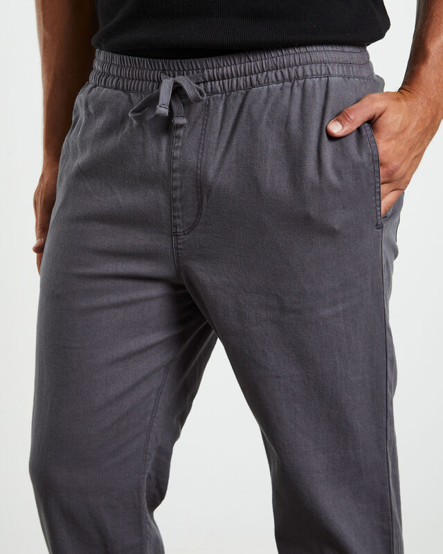 Brody Linen Pants Charcoal Grey, hi-res image number null