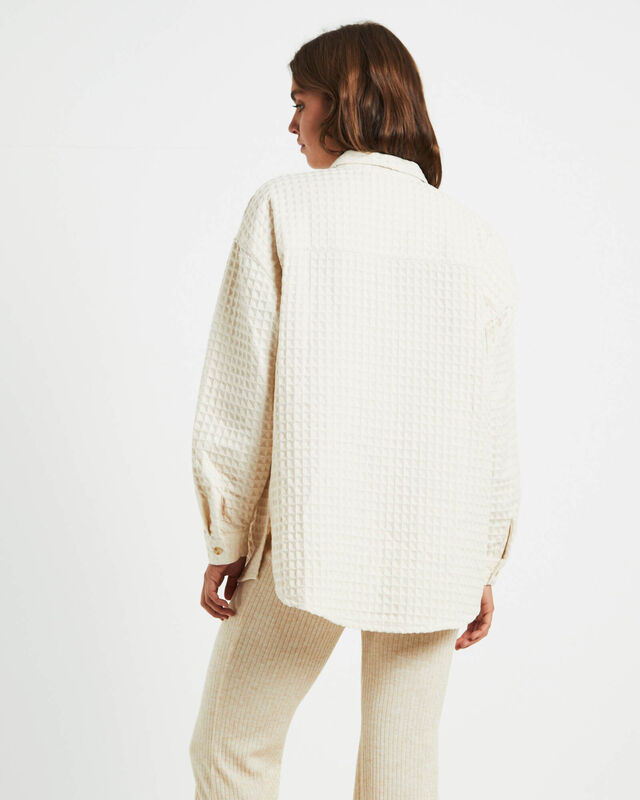 Posey Oversized Waffle Shirt Coconut, hi-res image number null