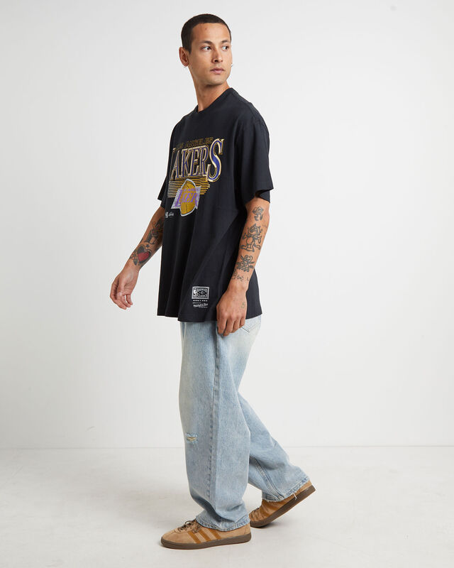 Underscore Lakers Short Sleeve T-Shirt in Faded Black, hi-res image number null