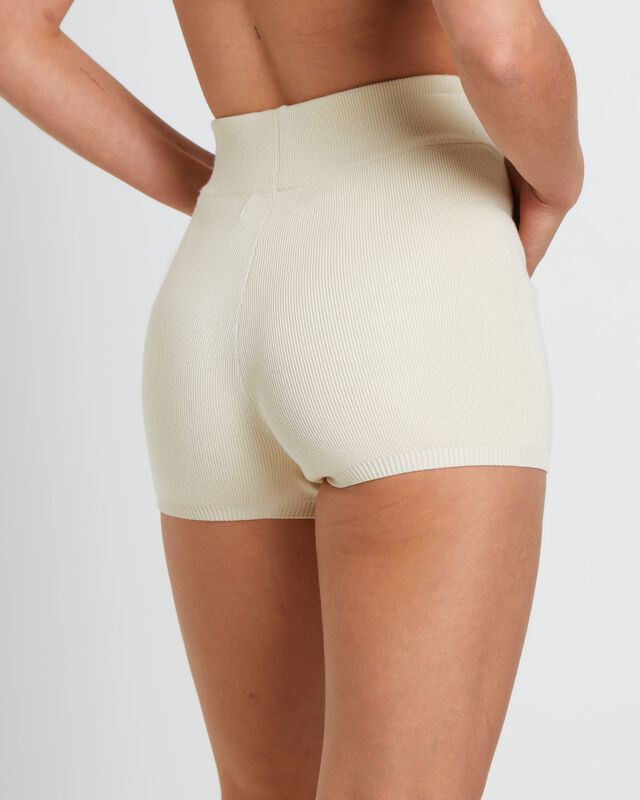 Bonnie Knitted Hot Shorts in Oat Beige, hi-res image number null