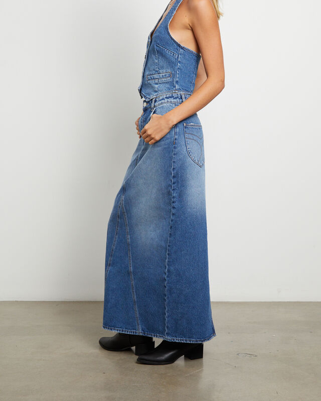 Boston Denim Maxi Skirt in Newtown Blue, hi-res image number null