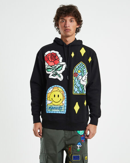 Smiley Cathedral Glass Hoodie Black