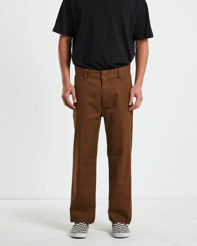 Choice Chino Relaxed Pants in Dark Earth Brown, hi-res image number null