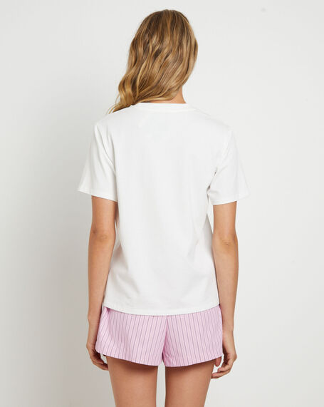 Fleur Short Sleeve T-Shirt in White