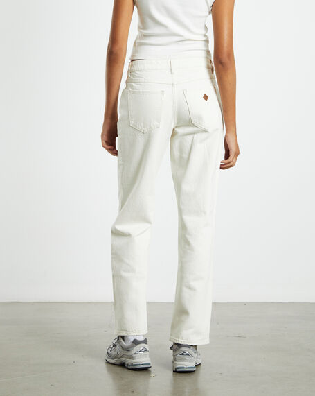 A Low Carrie Cargo Jeans Chalk White