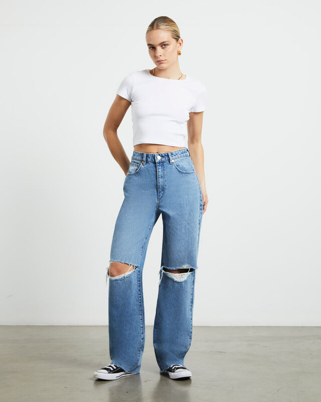 Carrie Denim Jeans Britt Rip Recycled in Blue, hi-res image number null
