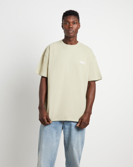 Contrast Devo Short Sleeve T-Shirt in Moss Grey