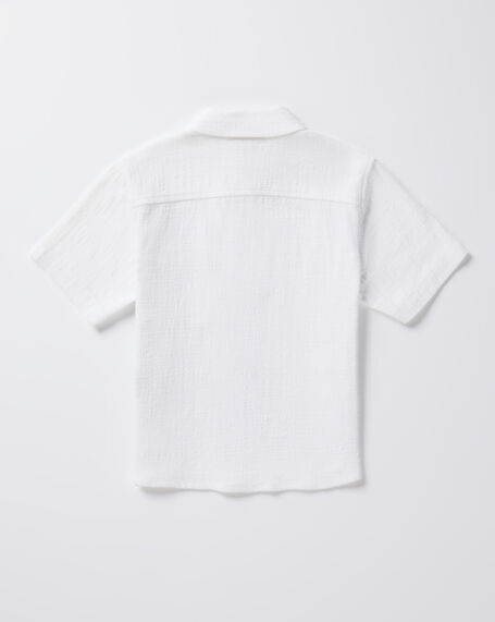 Boys Louie Short Sleeve Shirt in White
