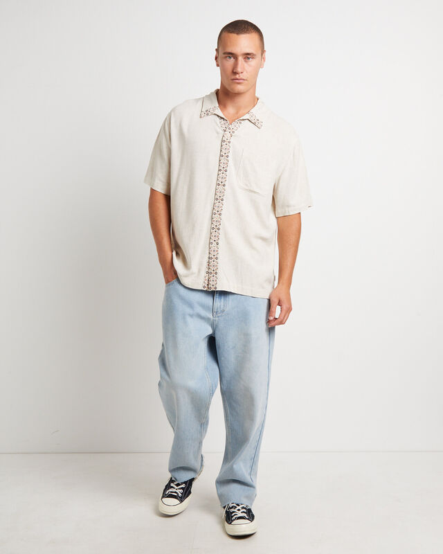 Mikey Short Sleeve Resort Shirt in Natural, hi-res image number null