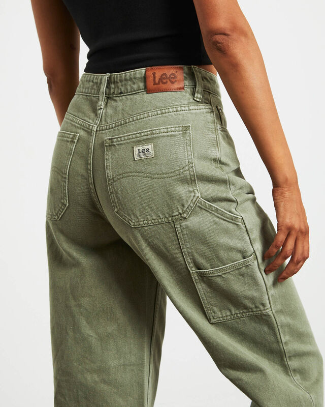 90s Mid Rise Baggy Jeans in Organic Green, hi-res image number null