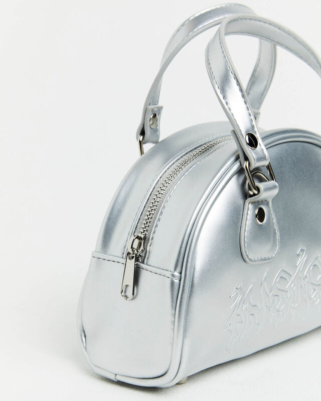 Mini Bowling Bag in Metallic Silver, hi-res image number null