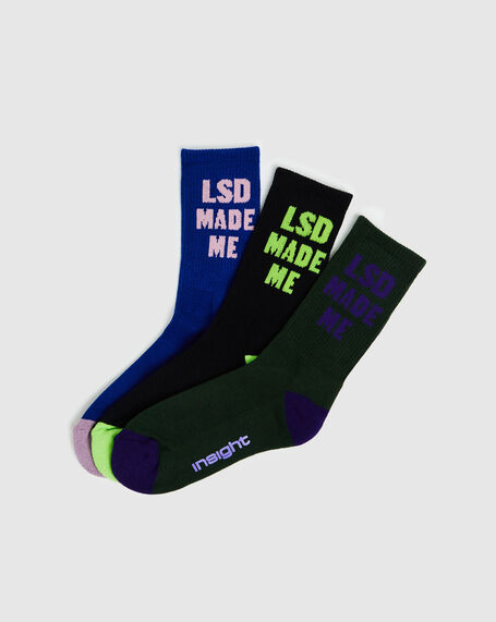 LSD Made Me Socks 3 Pack Assorted