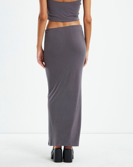 Polly Slinky Hipster Skirt Slate Grey