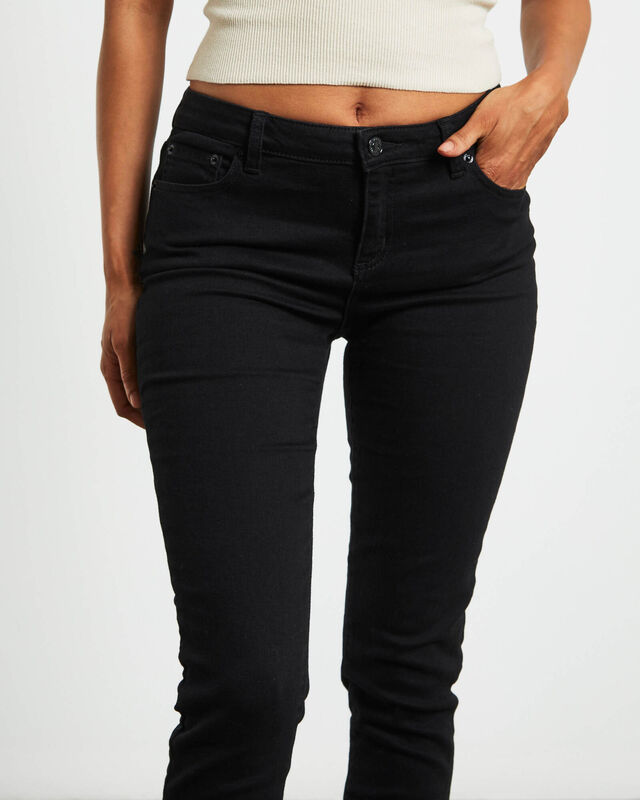 Y2K Low Licks Skinny Denim Jeans in Prize Black, hi-res image number null