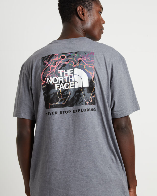Short Sleeve Never Stop Exploring Box T-Shirt in Grey, hi-res image number null