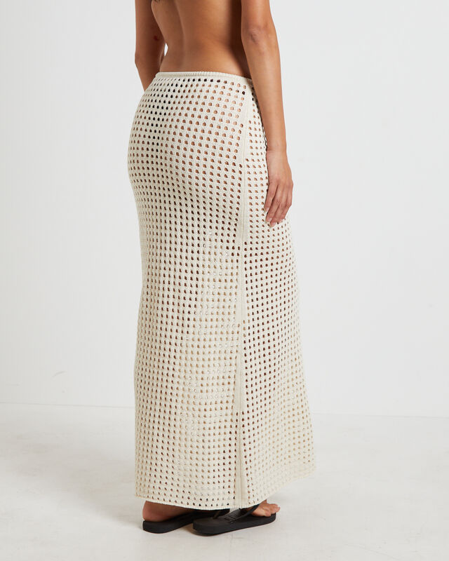 Iris Crochet Maxi Skirt in Warm White, hi-res image number null