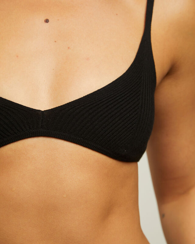 Luxe Knitted Bralette Black, hi-res image number null