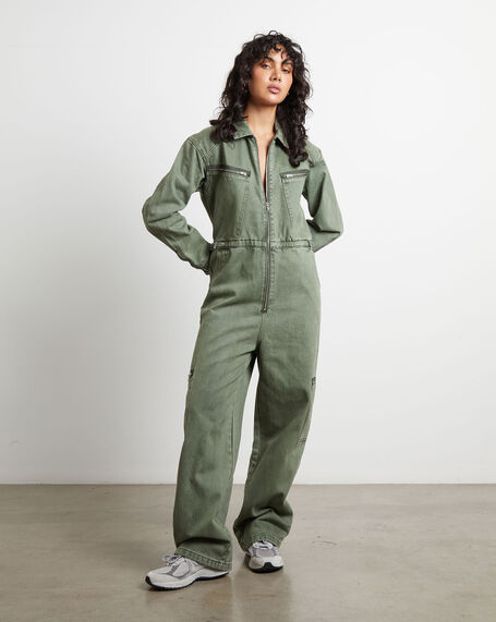 Patti Overalls in Forest Green