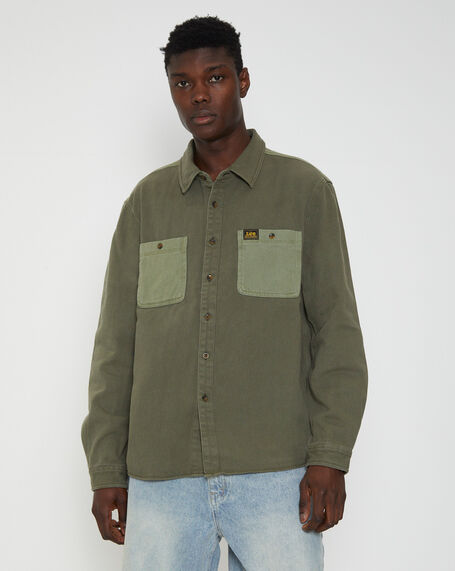 Lee Worker Long Sleeve Shirt in Patch Green