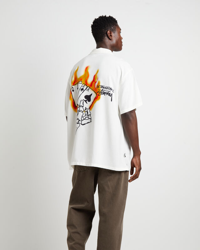 Flame Short Sleeve Shirt in White, hi-res image number null